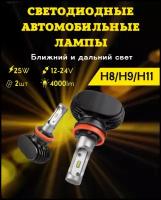 Светодиодные лампы для авто LED диодные CarStore52 H8, H9, H11 36W