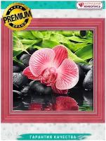 Картина стразами «Орхидея у воды» 25х25 см