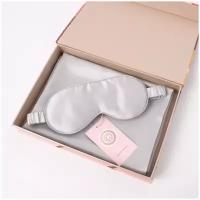 Комплект шелковая наволочка Сильвия 50х70 с запахом и шелковая маска для сна Сильвия в подарочной коробке