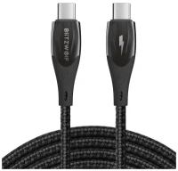 Кабель BlitzWolf BW-FC1 5A Type-C to Type-C Charging Data Cable 1.8m Black