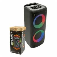 Портативная акустика Perfeo (PF_B4983) Dual Ring 4 черная LED, FM, MP3 USB/microSD, AUX, TWS, MIC, 10Вт