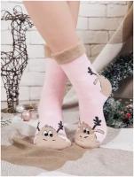 Носки hikerMoss, размер 36-40, белый, розовый, коричневый