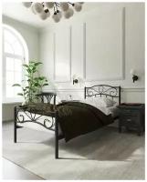 Кровать с изножьем "Глэдис" (90х200/ноги металл/цвет Чёрный)