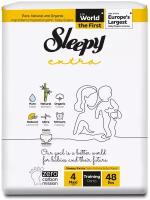 Детские подгузники Sleepy Extra размер 4 maxi (7-14 кг) 48 шт