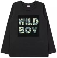 Джемпер лонгслив для мальчика, черный, Wild Boy 30 (110-116) 5-6 лет