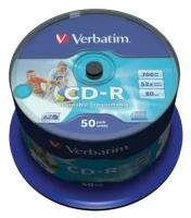 Диски CD-R Verbatim 700Mb 52x CakeBox 50шт Printable 43309/43438