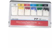 Штифты бумажные абсорбирующие эндоканальные стоматологические Absorbent Paper Points (HAND ROLLED), конусность 06, размер №15-40, 100 шт. в упаковке