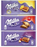 Шоколад Milka Cream & Biscuit + LU + Raisins & Hazelnuts (3 шт)