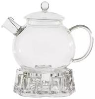 Чайник заварочный на подставке AROMA, объем:1000 мл (боросиликатное стекло, фильтр из нерж. стали)