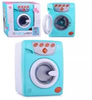 Стиральная машина игрушечная детская (вращение, свет, звук, отсек для порошка, разные режимы) / Бытовая техника Oubaoloon QF26132G в коробке