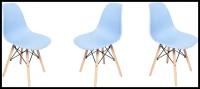 Комплект стульев для кухни из 3-х штук Eames SC - 001(DC-133) голубой, пластиковый