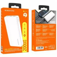 Внешний аккумулятор 20000mAh 2USB 2.1A Li-pol батарея с LED-индикатором Borofone BJ24A White