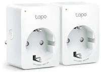 Розетка TP-LINK Tapo P100(2-pack) умная, мини, WiFi, BT, 10А, белая, 2 шт