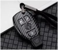 Чехол карбоновый Mypads для авто смарт ключа Mercedes-Benz c260 c200l glb gle a200 E С S Класс CLA GLA‎ GLB GLS GLC GLE ключница цвет черный