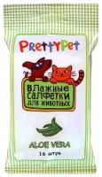 Pretty Cat Влажные салфетки универсальные для лап, глаз и ушей животных, 16 шт