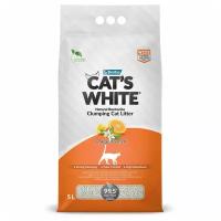 Наполнитель для кошачьего туалета бентонитовый с ароматом апельсина Cats White Orange, 4,25 кг 5 л