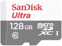 Карта памяти SanDisk microSDXC 128 ГБ Class 10, V10, A1, UHS Class 1, R 100 МБ/с, 1 шт, серый