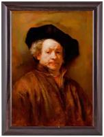 Портрет художника Харменс ван Рейн Рембрандта, в рамке, печать на фотобумаге 30х40 см