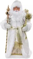 Новогодняя фигурка Дедушка Мороз в золотой шубе из пластика и ткани 20,5*12,5*41,5см
