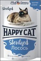 Корм для стерилизованных кошек Happy Cat Sterilised,, с лососем 24 шт. х 100 г (кусочки в желе)