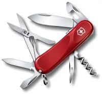 Нож перочинный VICTORINOX Evolution S14, 85 мм, 14 функций, с фиксатором лезвия, красный