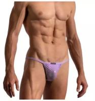 Трусы-танга "M2198 - Cheeky Tanga White / Lilac" / Manstore / Фиолетовый / Размер L