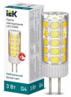 Светодиодная лампа Iek Corn 3Вт капсульная 4000К нейтр. бел. G4 12В керамика LLE-Corn-3-012-40-G4