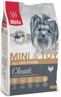 Корм сухой BLITZ Classic Mini & Toy Breeds Dog All Life Stages 7 кг для собак миниатюрных и мелких пород (курица)