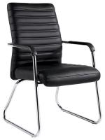 Конференц-кресло Easy Chair Echair-806 VPU, кожзам черный, хром