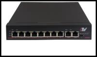 LTV-2S08F2U-P, 8-портовый POE коммутатор Ethernet