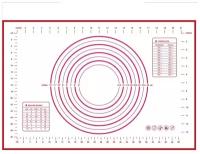 Силиконовый коврик для выпечки и раскатки теста 40х60 см. Цвет: красный