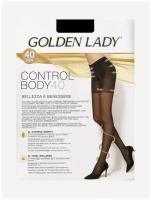 Колготки Golden Lady Control Body, 40 den, с ластовицей, утягивающие, с шортиками, размер 3, черный