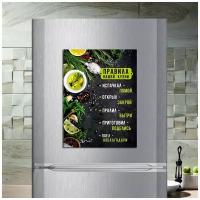 Магнит табличка на холодильник (20 см х 15 см) Правила кухни Сувенирный магнит Подарок для семьи Декор интерьера №15