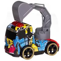 Экскаватор Jixiang Toys Mini car Экскаватор 57-1B, 11 см, голубой/красный/желтый