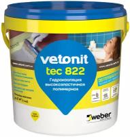 Готовая к применению полимерная гидроизоляционная мастика Vetonit tec 822 серый 1,2кг