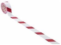 Лента сигнальная красно-белая 50мм х 200м BRAUBERG Грандмастер, основа-полиэтилен, 604890