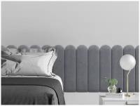 Мягкое изголовье кровати Alcantara Gray 15х60R см 4 шт