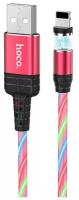 Кабель Hoco U90 Ingenious streamer USB - Lightning, 1 м, 1 шт., красный