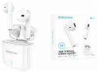 Наушники беспроводные BOROFONE BW07/ bluetooth/ Wide sound true wireless/ BT Earphone/ цвет белый