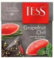 Чай черный TESS Grapefruit Chill с ароматом грейпфрута и мяты в пакетиках, 20 шт