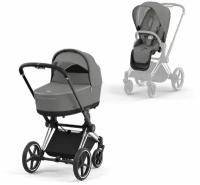 Коляска 2в1 Cybex Priam IV Soho Grey, шасси chrome/black