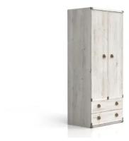 БРВ-Мебель Шкаф платяной двухдверный с двумя ящиками шириной 80 см Индиана JSZF 2D2S без полок сосна каньйон
