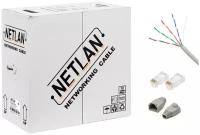 Кабель витая пара NETLAN EC-UU004-5E-PVC-GY Cat.5e, Медь (Cu, copper) Indoor / 305 м