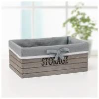 Корзина для хранения Доляна Storage, 24×15×10 см, средняя, цвет серый