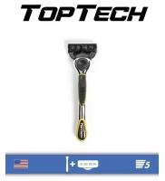 Бритвенный станок Toptech Razor 5, 1 бритва + сменная кассета, 5 лезвий, совместим с Gillette Fusion5, Fusion5 Power