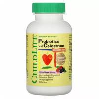 ChildLife Probiotics with Colostrum (Пробиотик с молозивом) смесь ягод 90 жевательных таблеток