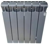 Радиатор биметаллический Rifar Monolit Ventil 500, 06 секций, Нижнее подключение правое (MVR), цвет Титан