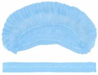 Шапочка-берет (модель Плиссе),длина 48 см,р-р 54-62, спанбонд 15 г/м2, голубой, гекса, 125 шт./упаковка