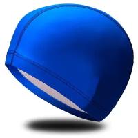 B31516 Шапочка для плавания ПУ одноцветная (Синяя)