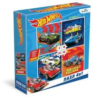 Набор пазлов 4 в 1 Hot Wheels. Крутые гонщики